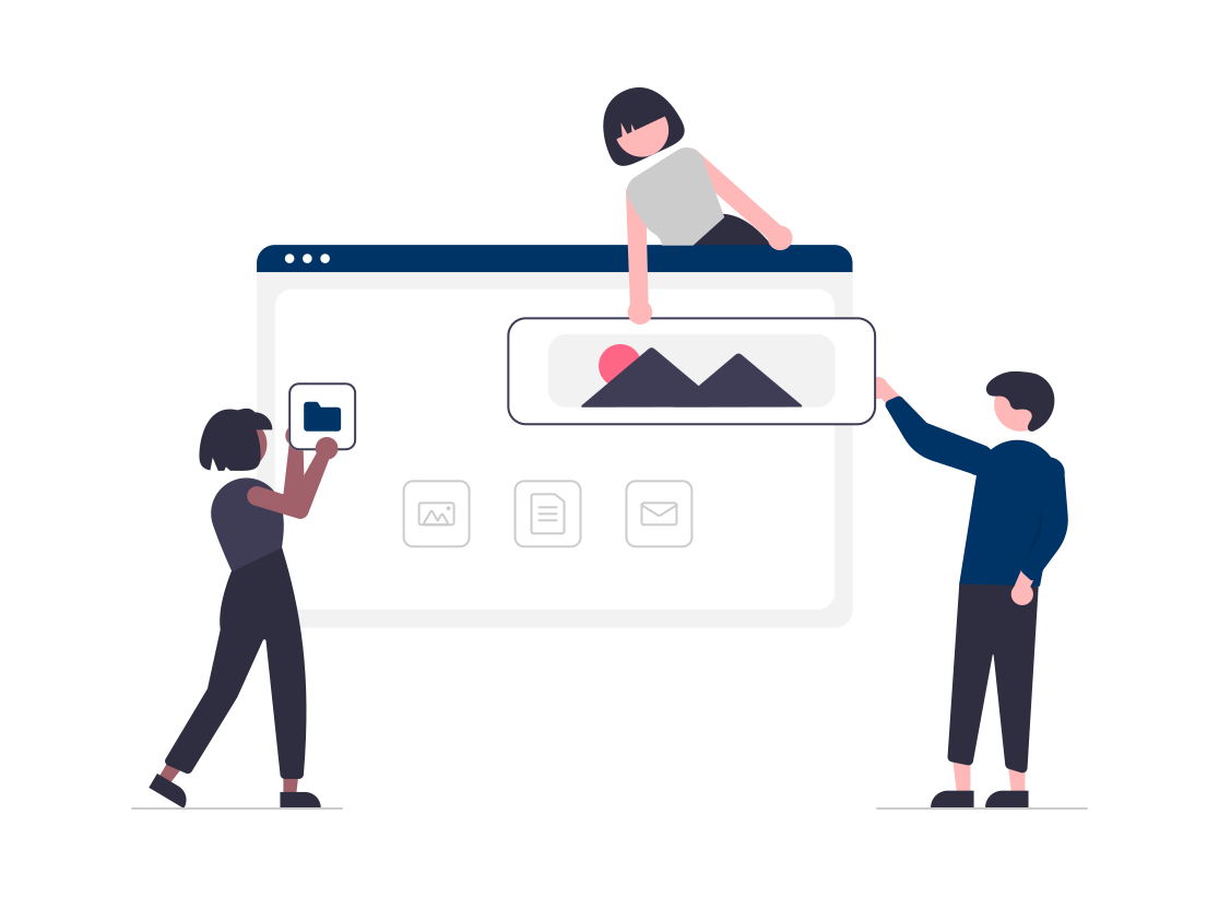Meet the team you'll be working with. 1 undraw building websites i78t